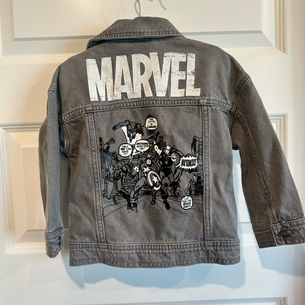 Marvel Toddler Jean Jacket – Size 2T – Gray – Excellent Used Condition